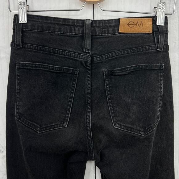 Objects Without Meaning 26x28 Short Distress Black Skinny Ankle Jeans High Rise - Picture 5 of 10